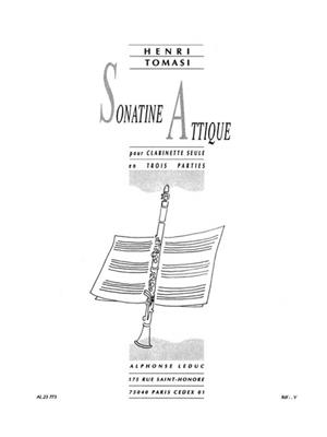 Henri Tomasi: Sonatine Attique: Klarinette Solo