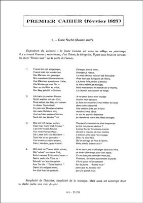 Franz Schubert: Le Voyage D'Hiver De Schubert: (Arr. J. CHailley): Gesang mit Klavier