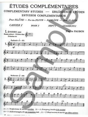 Pierre Paubon: Etudes complementaires Vol.1: Flöte Solo