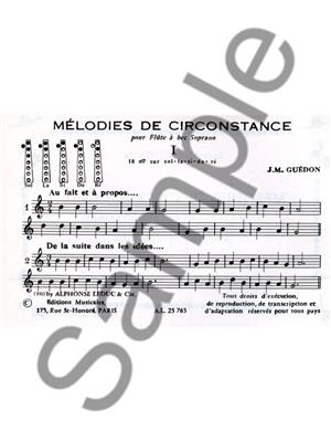 J.M. Guedon: Melodies De Circonstance: Sopranblockflöte