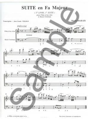 Marin Marais: Suite In F Major Treble Recorder & BC: Altblockflöte