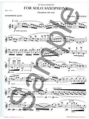 Antoniou: For Solo Saxophone: Saxophon