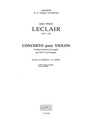 Jean-Marie Leclair: Concerto Op.7, No.2 in D major: Streichorchester mit Solo