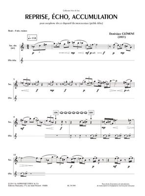 D. Clément: Reprise, écho, accumulation (4'): Saxophon