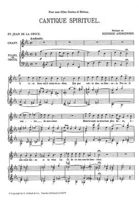 Hendrik Andriessen: Cantique Spirituel ( H ): Gesang mit Klavier