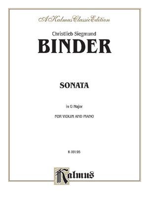 Christlieb Siegmund Binder: Sonata in G Major: Violine Solo