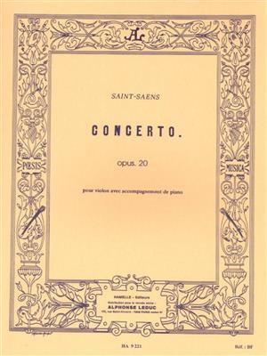 Camille Saint-Saëns: Concerto pour Violon avec accompagnement de piano: Violine mit Begleitung