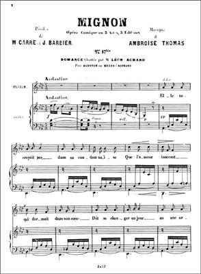Ambroise Thomas: Air de Mignon No.17 bis - Preparatifs: Gesang mit Klavier