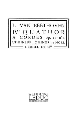 Ludwig van Beethoven: Quartet Op.18, No.4 in C minor: Streichquartett
