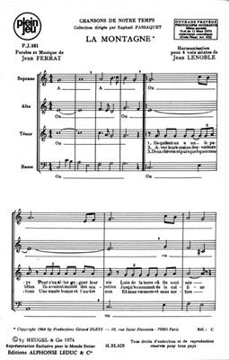 Astor Piazzolla: La Montagne (Set 10Ex.): Gesang Solo