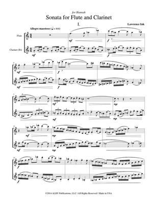 Lawrence Ink: Sonata For Flute and Clarinet: Gemischtes Holzbläser Duett