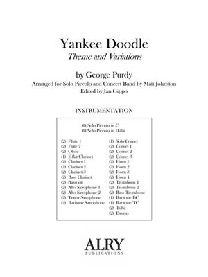 George Purdy: Yankee Doodle for Piccolo and Concert Band: (Arr. Matt Johnston): Blasorchester mit Solo