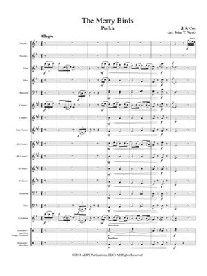 J.S. Cox: The Merry Birds for Two Piccolos and Wind Ensemble: (Arr. John T. West): Bläserensemble