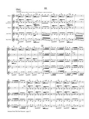 Antonio Vivaldi: Autumn from the Four Seasons: (Arr. Gudrun Hinze): Flöte Ensemble