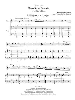 Germaine Tailleferre: Deuxieme Sonate: (Arr. Virginia Broffitt): Flöte mit Begleitung