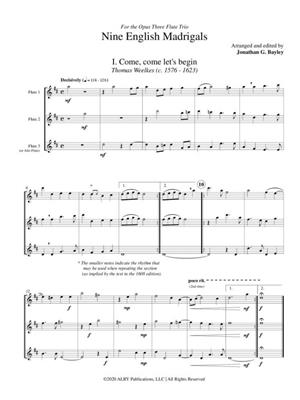 Nine English Madrigals: (Arr. Jonathan G. Bayley): Flöte Ensemble