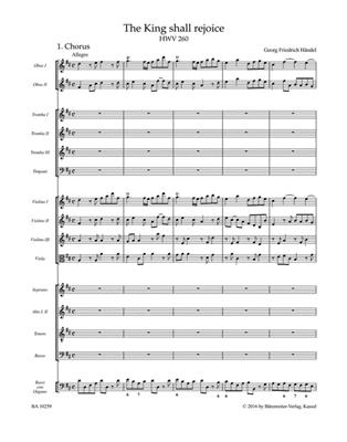 Georg Friedrich Händel: The King Shall Rejoice HWV 260 Coronation Anthem: Gemischter Chor mit Ensemble