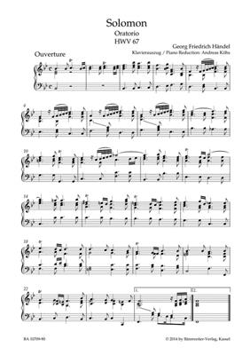 Georg Friedrich Händel: Solomon. Oratorio: (Arr. Andreas Köhs): Gemischter Chor mit Begleitung