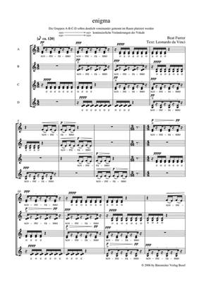Beat Furrer: Enigma I- IV & VI für gemischten Chor a cappella: Gemischter Chor A cappella