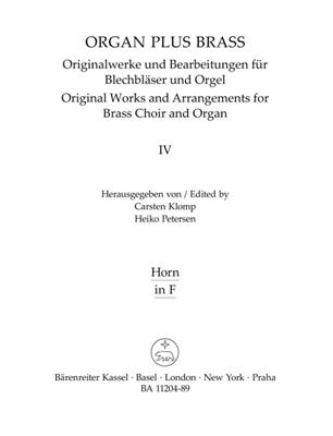 Charles Villiers Stanford: organ plus brass, Band IV: Cathedral Sounds: (Arr. Carsten Klomp): Blechbläser Ensemble