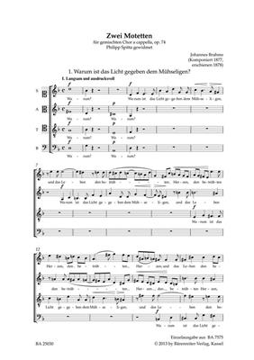 Johannes Brahms: Warum ist das Licht gegeben dem Mühseligen: Gemischter Chor A cappella