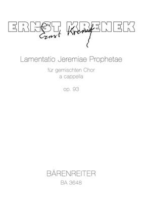 Ernst Krenek: Lamentatio Jeremiae Prophetae: Gemischter Chor mit Begleitung