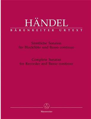 Georg Friedrich Händel: Complete Sonatas For Recorder And Basso Continuo: Blockflöte