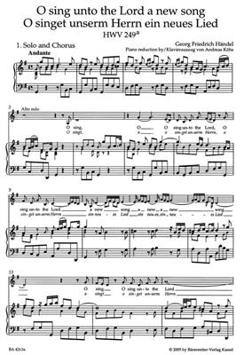 Georg Friedrich Händel: O Sing Unto The Lord HWV 249a Chapel Royal Anthem: Gemischter Chor mit Begleitung
