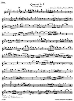 Wolfgang Amadeus Mozart: Oboe Quartet in F: Kammerensemble