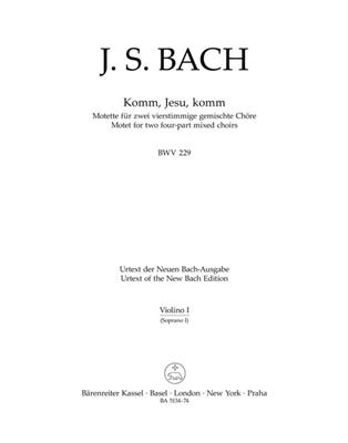 Johann Sebastian Bach: Motet No.5 Komm, Jesu, komm BWV 232: Gemischter Chor mit Begleitung
