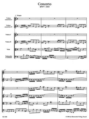 Johann Sebastian Bach: Double Concerto For Two Violins In D Minor: Streichorchester mit Solo