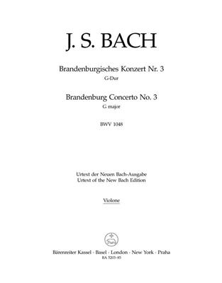 Johann Sebastian Bach: Brandenburg Concerto No.3 In G Major BWV 1048: Streicher Duett