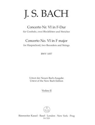 Johann Sebastian Bach: Concerto For Harpsichord No.6 In F Major: Streichorchester