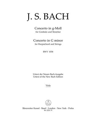 Johann Sebastian Bach: Concerto For Harpsichord In G Minor: Cembalo