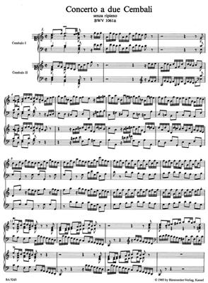 Johann Sebastian Bach: Bach Concert C BWV1061A 2Cembalo: Sonstige Tasteninstrumente