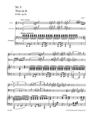 Franz Schubert: Trio In B Flat Major For Piano, Violin & Cello: Klaviertrio