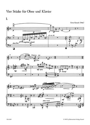 Ernst Krenek: Vier Stuecke: Oboe mit Begleitung