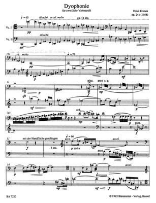 Ernst Krenek: Dyophonie: Cello Duett