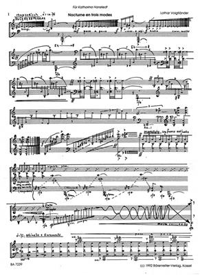 Lothar Voigtländer: Nocturne en trois modes: Harfe Solo