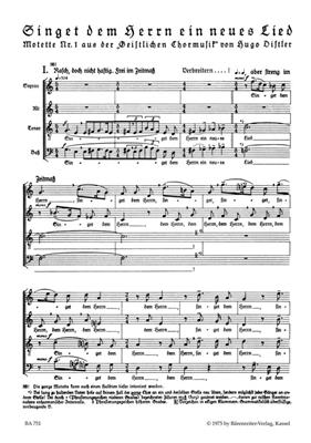 Hugo Distler: Singet dem Herrn ein neues Lied: Gemischter Chor mit Begleitung