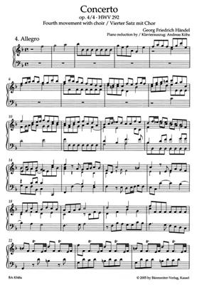 Georg Friedrich Händel: Concert 4 F Op.4 (4E Satz Mit: Gemischter Chor mit Klavier/Orgel