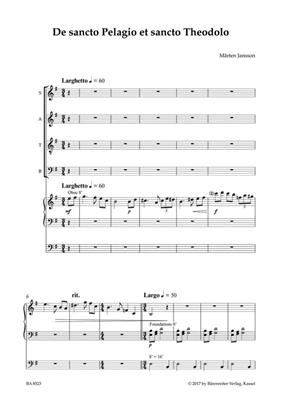 Mårten Jansson: De Sancto Pelagio et Sancto Theodolo: Gemischter Chor mit Klavier/Orgel