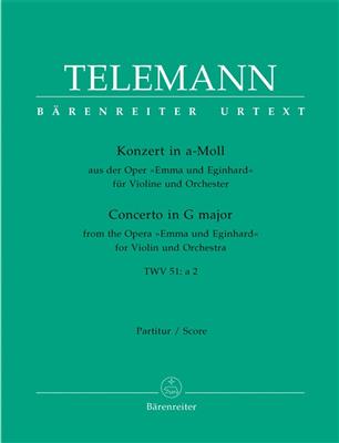 Georg Philipp Telemann: Violin Conc A min TWV 51:a2 Full Sc: Streichorchester mit Solo