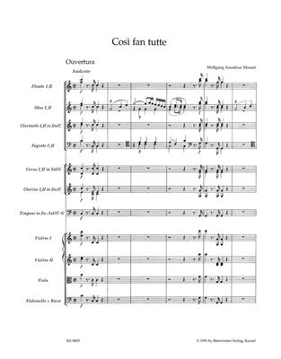 Wolfgang Amadeus Mozart: Overture From 'Cosi Fan Tutte': Orchester