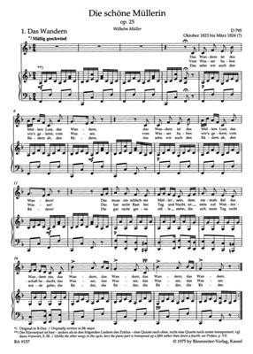Franz Schubert: Die Schöne Müllerin Op.25 - Low Voice: Gesang mit Klavier
