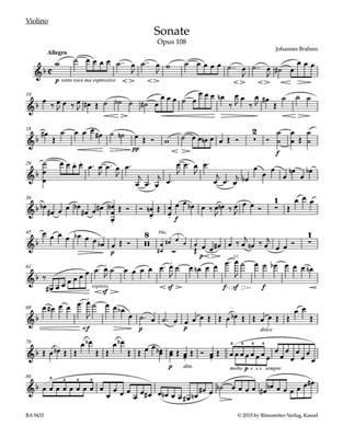 Sonata in D minor for Violin and Piano op. 108: Violine mit Begleitung