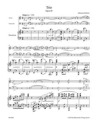 Johannes Brahms: Trio for Violin, Violoncello and Piano op. 87: Klaviertrio
