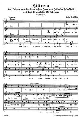 Heinrich Schütz: Johannes Passion: Gemischter Chor mit Begleitung