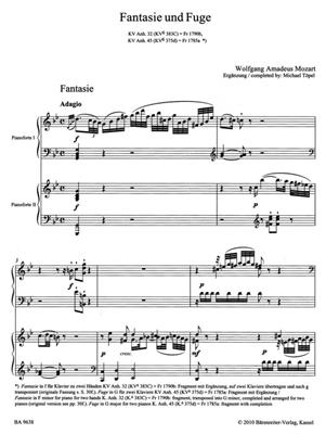 Wolfgang Amadeus Mozart: Fantasia In G Minor And Fugue In G K 32 & 45: (Arr. Michael Töpel): Klavier Duett