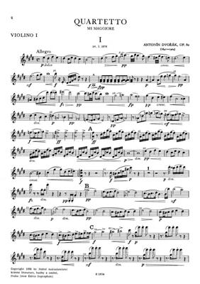 Antonín Dvořák: String Quartet No. 8 E major op. 80: Streichquartett